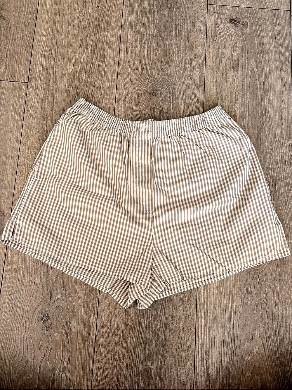 Babaton Striped High Waist Shorts in Brown & White Size Small